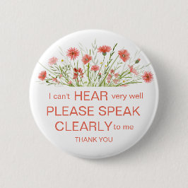 Bóton Redondo 5.08cm Duro de flor selvagem coral surdo crachá de pino a