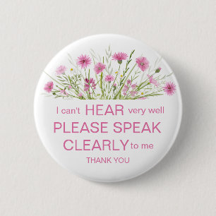 Bóton Redondo 5.08cm Duro rosa de flor silvestre, crachá de pinos audit