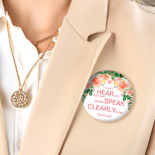 Bóton Redondo 5.08cm Duro rosa rosa rosa rosa rosa com crachá auditivo