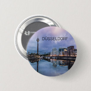 Bóton Redondo 5.08cm Dusseldorf Skyline Alemanha Holiday Sunset Souveni