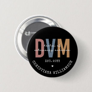 Bóton Redondo 5.08cm DVM Personalizada Doutorado em Medicina Veterinári