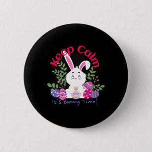 Bóton Redondo 5.08cm É a Hora do Coelho Funny Easter Sunday Caça ao Ovo