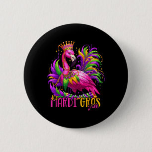 Bóton Redondo 5.08cm É a Mardi Gras Yall Mardi Gras Party Flamingo Wome