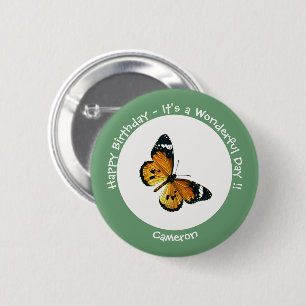 Bóton Redondo 5.08cm É um Tigre Comum / Festa de Borboleta Rainha Afric