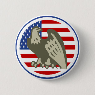 Bóton Redondo 5.08cm Eagle American Flag