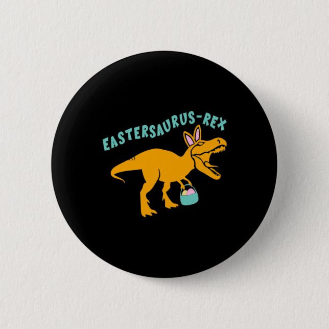 Bóton Redondo 5.08cm Eastersaurus Presente de Dinossauro de Páscoa para (Frente)