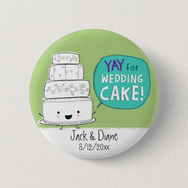 Bóton Redondo 5.08cm EBA para Bolo de Casamento! Personalizável (Frente)