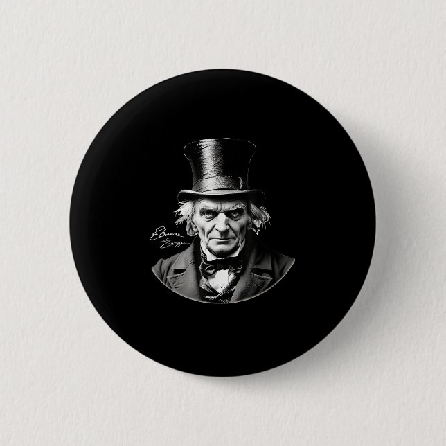 Bóton Redondo 5.08cm Ebenezer Scrooge Rtrato Com Assinatura (Frente)