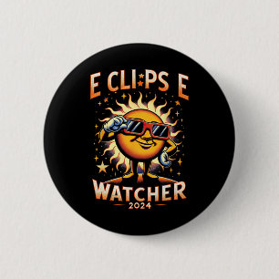 Bóton Redondo 5.08cm Eclip Solar Eclipse Sun Vestindo 2024