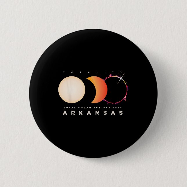 Bóton Redondo 5.08cm Eclipse 2024 Astronomy Total do Arkansas (Frente)