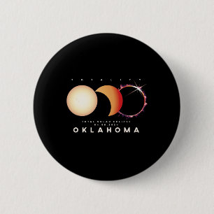 Bóton Redondo 5.08cm Eclipse 2024 Oklahoma Total Grap Astronomy