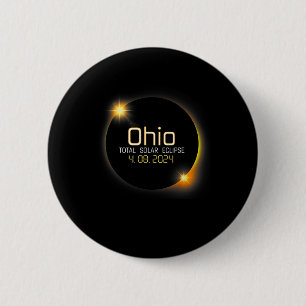 Bóton Redondo 5.08cm Eclipse 2024 Shirt State Ohio Total Solar Eclipse