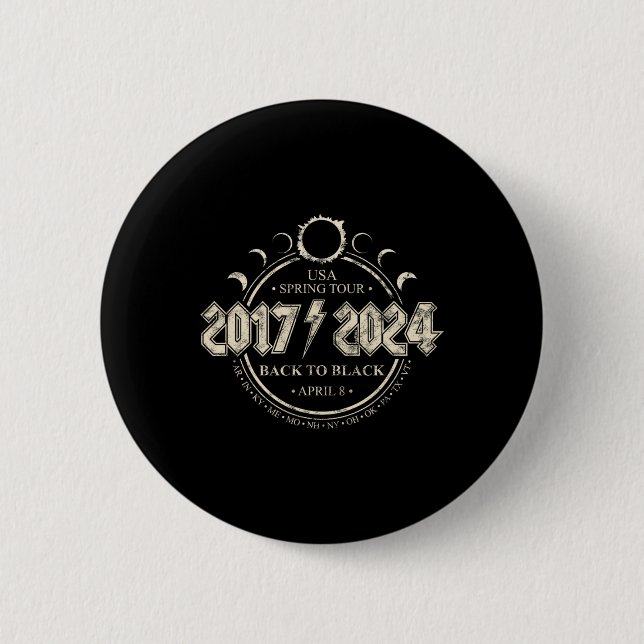 Bóton Redondo 5.08cm Eclipse Solar 20172024 De Volta Para Primavera Nos (Frente)