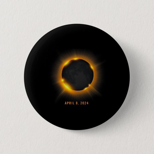Bóton Redondo 5.08cm Eclipse Solar 2024 (Frente)