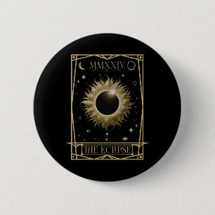 Bóton Redondo 5.08cm Eclipse Solar 2024 Astronomia Total Eclipse Tarot 