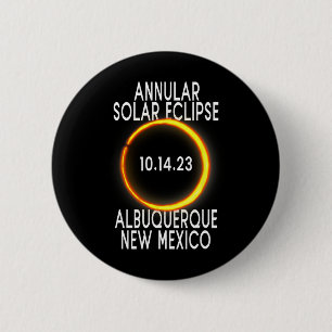 Bóton Redondo 5.08cm Eclipse Solar Annular T - Albuquerque Novo México