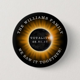 Bóton Redondo 5.08cm Eclipse solar da totalidade da família
