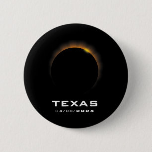 Bóton Redondo 5.08cm Eclipse Solar Total 2024 Texas
