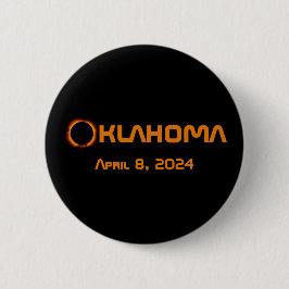 Bóton Redondo 5.08cm Eclipse Solar Total de 2024 de Oklahoma