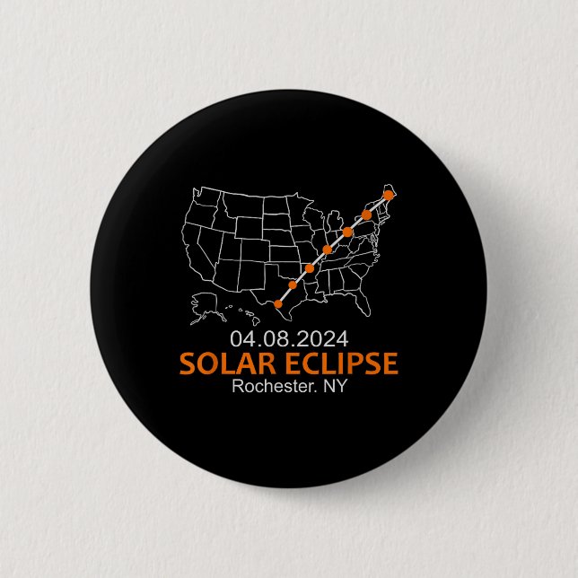 Bóton Redondo 5.08cm Eclipse Solar Total de Nova Iorque 2024 (Frente)