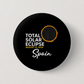 Bóton Redondo 5.08cm Eclipse Solar Total na Espanha em 12 de agosto de