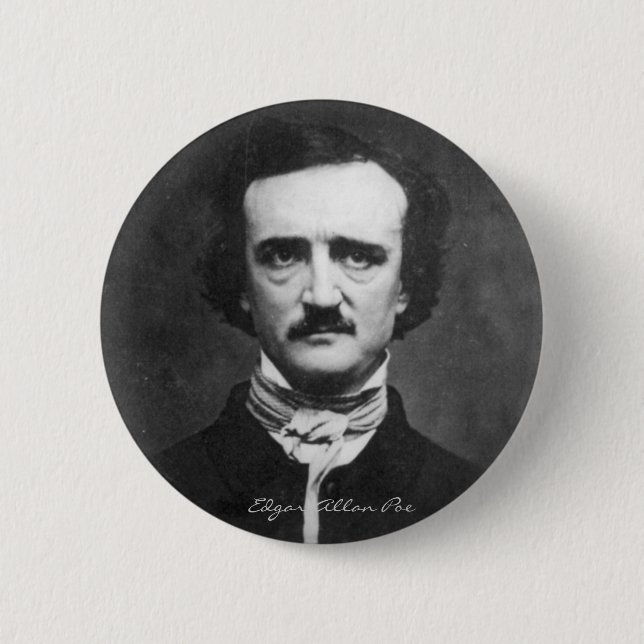 Bóton Redondo 5.08cm Edgar Allan Poe Portrait (Frente)