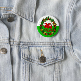 Bóton Redondo 5.08cm Editar Ano de Texto Bandeira do Welsh Flag Red Dra