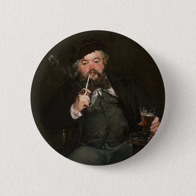Bóton Redondo 5.08cm Edouard Manet - Um Bom Copo de Cerveja / Le bon bo (Frente)