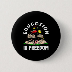 Bóton Redondo 5.08cm Educação é liberdade mês da história negra