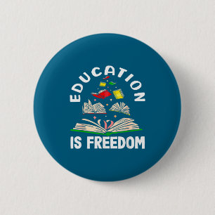 Bóton Redondo 5.08cm Educação é liberdade mês da história negra