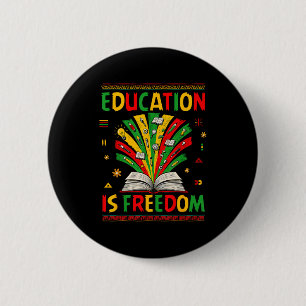 Bóton Redondo 5.08cm Educação É Livros de Liberdade Amante da História 