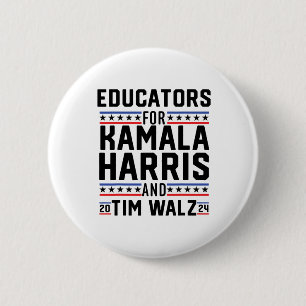 Bóton Redondo 5.08cm Educadores Para Kamala Harris E Tim Wheimer 2024