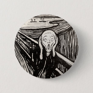 Bóton Redondo 5.08cm Edvard Munch, A Famosa Do Impressão Do Lithógraf