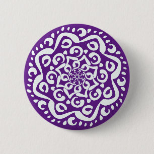 Bóton Redondo 5.08cm EggPlant Mandala