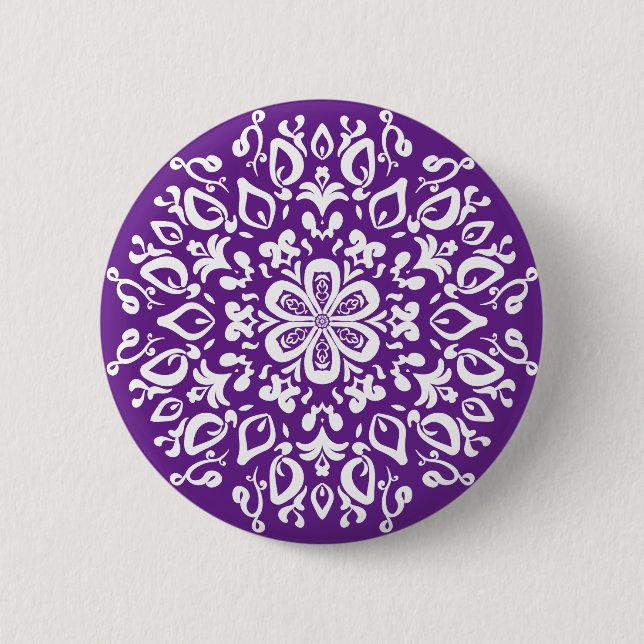 Bóton Redondo 5.08cm EggPlant Mandala (Frente)