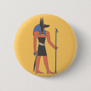 Bóton Redondo 5.08cm Egipto divindade Anubis egypt deity