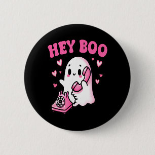 Bóton Redondo 5.08cm Ei Boo fantasma fofo no telefone engraçado Hallowe