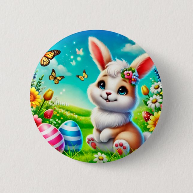Bóton Redondo 5.08cm Ein glücklicher Hase (Frente)