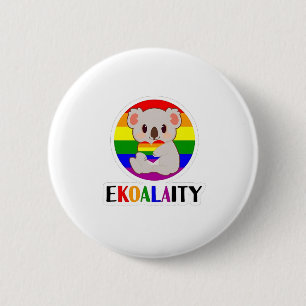 Bóton Redondo 5.08cm Ekoalaty Equality Gay Koala Bear Engraçado LGBT Ra