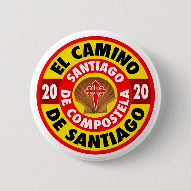 Bóton Redondo 5.08cm El Camino de Santiago 2020 (Frente)