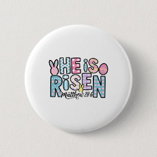 Bóton Redondo 5.08cm Ele É Risen Jesus Felz pascoa Cristã Criança
