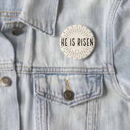 Bóton Redondo 5.08cm Ele é Risen Páscoa Sun burst Pin Button