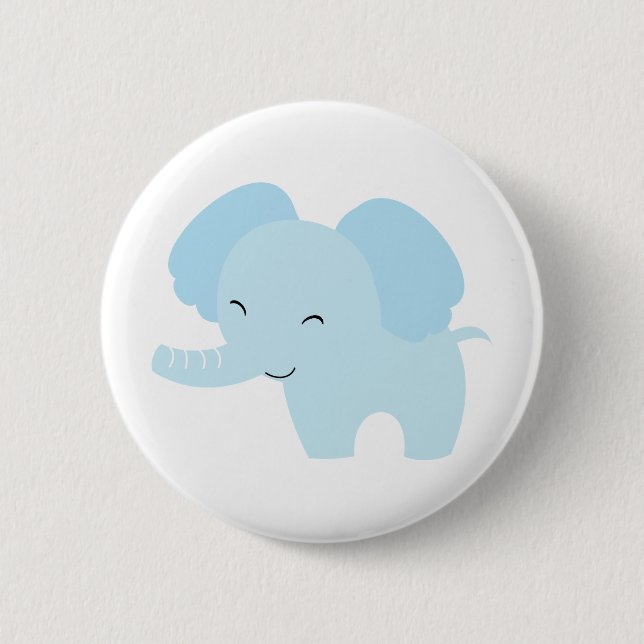 Bóton Redondo 5.08cm Elefante azul (Frente)