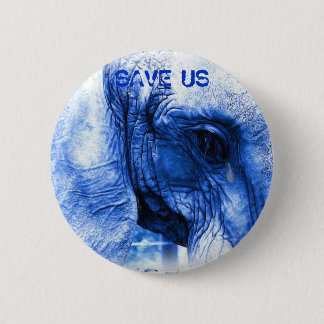 Bóton Redondo 5.08cm elefante azul - SAVE US