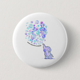Bóton Redondo 5.08cm Elefante Blue Roxo Balões Suicidas Prevenção A