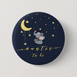 Bóton Redondo 5.08cm Elefante Bonito Com Pequena Tia De Borboleta