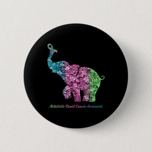 Bóton Redondo 5.08cm Elefante Com Cancer Metastático De Ventre Da Flor