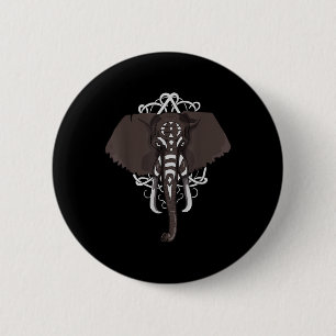 Bóton Redondo 5.08cm Elefante com pintura de guerra