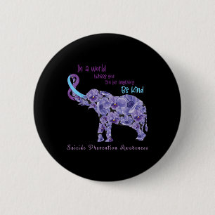 Bóton Redondo 5.08cm Elefante: Prevenção ao Suicídio Contra Semicolões