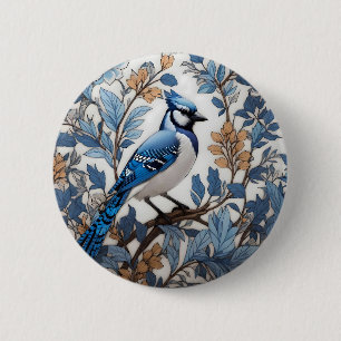 Bóton Redondo 5.08cm Elegante Blue Jay William Morris Inspirou